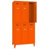 Schliessfachschrank Select 6 Fächer auf Füssen Abteilbreite 400mm Korpus Reinorange RAL 2004 Türen Reinorange RAL 2004 Zylinderschloss
