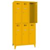 Schliessfachschrank Select 6 Fächer auf Füssen Abteilbreite 400mm Korpus Verkehrsgelb RAL 1023 Türen Verkehrsgelb RAL 1023 Zylinderschloss