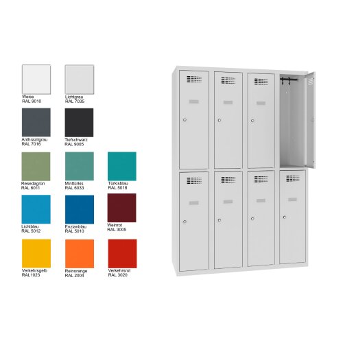 Schliessfachschrank Select 8 Fächer Abteilbreite 300mm