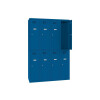 Schliessfachschrank Select 8 Fächer Abteilbreite 300mm Korpus Enzianblau RAL 5010 Türen Enzianblau RAL 5010 Drehriegel
