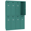 Schliessfachschrank Select 8 Fächer Abteilbreite 300mm Korpus Mint RAL6033 Türen Mint RAL6033 Drehriegel