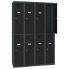 Schliessfachschrank Select 8 Fächer Abteilbreite 300mm Korpus Anthrazitgrau RAL 7016 Türen Tiefschwarz RAL 9005 Zylinderschloss