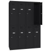 Schliessfachschrank Select 8 Fächer Abteilbreite 300mm Korpus Tiefschwarz RAL 9005 Türen Tiefschwarz RAL 9005 Zylinderschloss