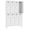 Schliessfachschrank Select 8 Fächer auf Füssen Abteilbreite 300mm Korpus Weiss RAL 9010 Türen Weiss RAL 9010 Zylinderschloss