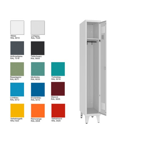 Spind Select auf Füssen 1 Abteil Abteilbreite 300mm