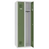 Spind Select 2 Abteile Abteilbreite 300mm Korpus Lichtgrau RAL 7035 Türen Resedagrün RAL 6011 Drehriegel