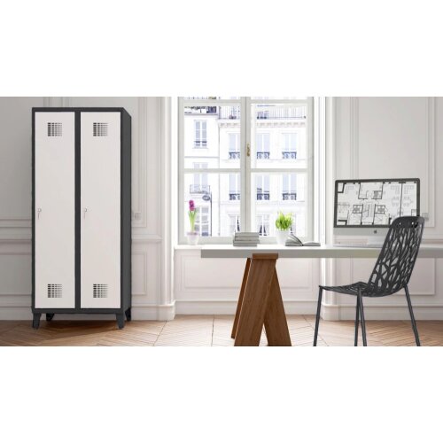 Spind Select 2 Abteile auf Füssen Abteilbreite 300mm