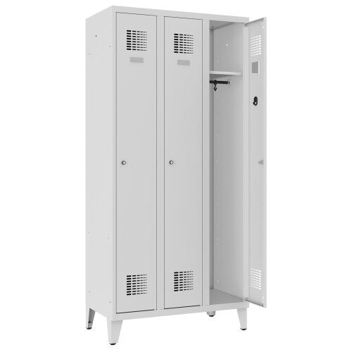 Spind Select 3 Abteile auf Füssen Abteilbreite 300mm