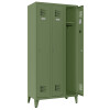 Spind Select 3 Abteile auf Füssen Abteilbreite 300mm Korpus Resedagrün RAL 6011 Türen Resedagrün RAL 6011 Zylinderschloss