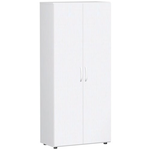 Aktenschrank 5 Ordnerhöhen 181 hoch  80 cm breit, Dekor Front: Weiss, Dekor Korpus: Weiss