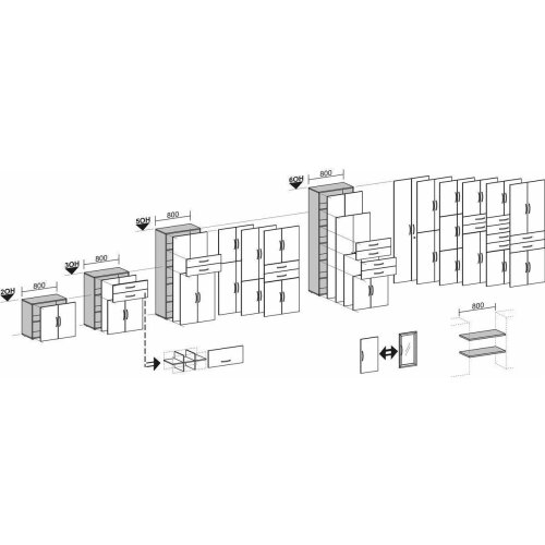 Aktenschrank 5 Ordnerhöhen 181 hoch  80 cm breit, Dekor Front: Buche Dunkel, Dekor Korpus: Buche Dunkel