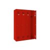 Spind Select 4 Abteile Abteilbreite 300mm Korpus Verkehrsrot RAL 3020 Türen Verkehrsrot RAL 3020 Zylinderschloss