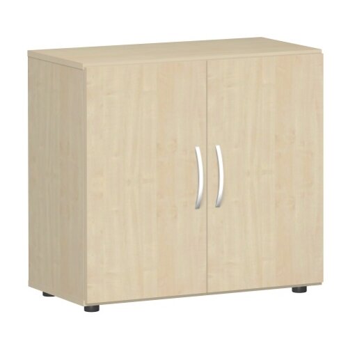 Aktenschrank 2 Ordnerhöhen 75 cm hoch 80 cm breit, Dekor Front: Ahorn, Dekor Korpus: Ahorn