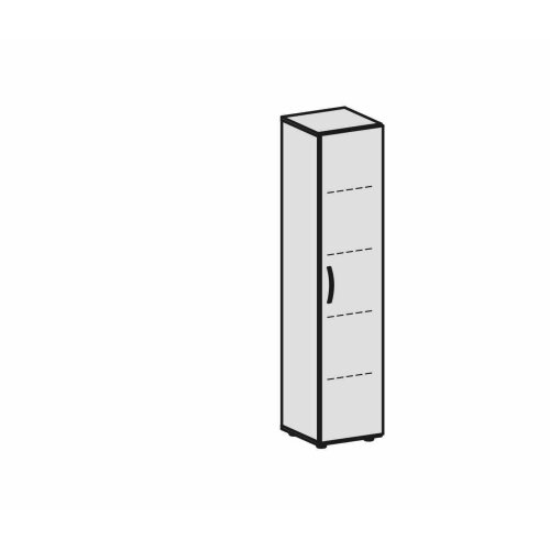 Aktenschrank 5 Ordnerhöhen 181 cm hoch 40 cm breit, Dekor Front: Weiss, Dekor Korpus: Weiss