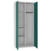 Kleider Wäschespind Select 2 Abteile Abteilbreite 400mm Korpus Lichtgrau RAL 7035 Türen Mint RAL6033 Zylinderschloss