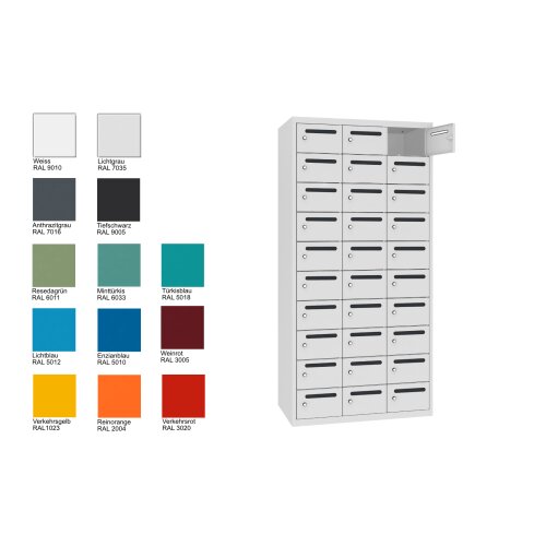 Postverteilerschrank 30 Fächer Abteilbreite 300mm