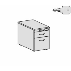 Rollcontainer 80 cm tief, Hängeregistratur und 1x...