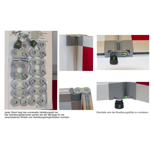 Stellwand mit Stoffbezug Höhe 140 cm