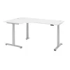 Elektrisch höhenverstellbarer Winkelschreibtisch 90°, mit Memoryschalter 200x120 cm Weiss/Silber
