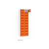 Postverteilerschrank 20 Fächer Tiefe 30cm Abteilbreite 300mm Korpus Weiss RAL 9010 Türen Reinorange RAL 2004