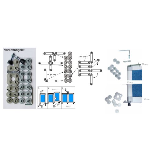 Stellwand mit Stoffbezug Höhe 160 cm