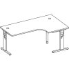 Winkelschreibtisch 90° höhenverstellbar 200x120 cm Buche/Silber
