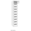 Postverteilerschrank 10 Fächer Abteilbreite 300mm Korpus Weiss RAL 9010 Türen Weiss RAL 9010