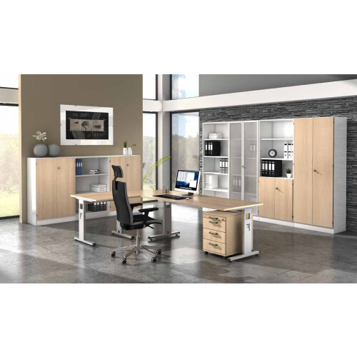 Regal breit 5OH, Sockelblende Grau