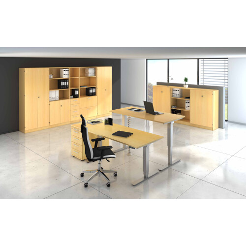 Regal breit 5OH, Sockelblende Grau