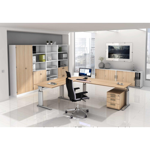 Regal breit 5OH, Sockelblende Buche