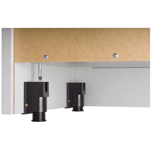 Regal schmal 5OH mit Sockelblende Weiß