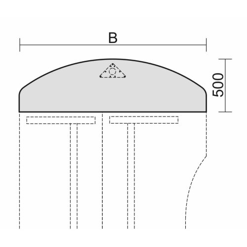 Anbautisch Bogenform, Anbau an Schreibtischseite, 180x50 cm