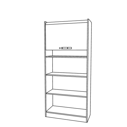 Rollladenschrank 5 Ordnerhöhen, 90 cm Breit, abschließbar