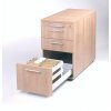 Standcontainer mit Hängeregistratur, 2 Schubladen, 1x Utensilienfach, 80 cm Tief abschließbar Ahorn/ Ahorn