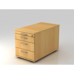 Rollcontainer mit 3 Schubladen, 1 x Utensilienfach, 80 cm...