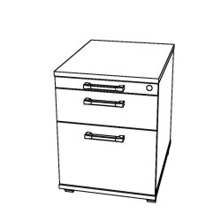 Rollcontainer mit Hängeregistratur, 1 x Schubfach,1...