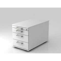 Rollcontainer mit 3 Schubladen, 1 x Utensilienfach, 80 cm...