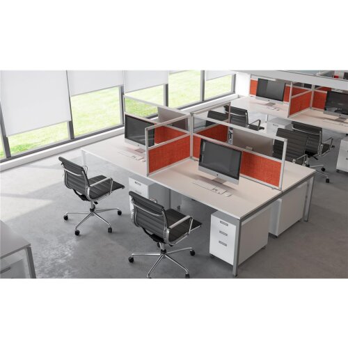 Akustik Tischtrennwand Ultra Höhe 60 cm mit Acrylglas