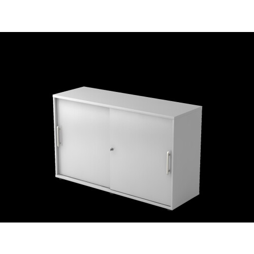 Schiebetürenschrank in 2 Ordnerhöhen, 120 cm breit Grau/ Grau