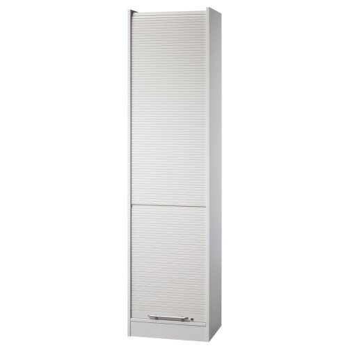 Rollladenschrank 5 Ordnerhöhen, 50 cm Breit, abschließbar Grau/ Silber