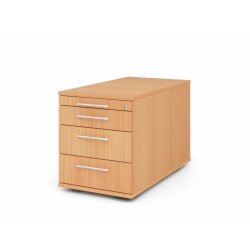 Rollcontainer mit 3 Schubladen, 1 x Utensilienfach, 80 cm...