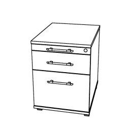 Rollcontainer mit Hängeregistratur, 1 x Schubfach,1...