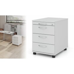 Rollcontainer mit 3 Schubladen, 1 x Utensilienfach, 58 cm...