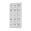 Fächerschrank mit Lademöglichkeit Select 15 Fächer 300mm Abteilbreite Korpus Lichtgrau RAL 7035 Türen Enzianblau RAL 5010