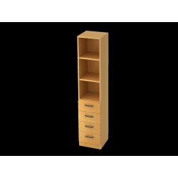 Schubladenschrank 5 Ordnerhöhen mit Sockelblende, 4...