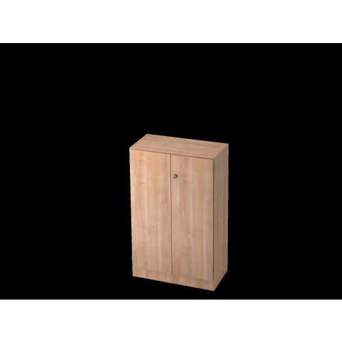 Aktenschrank 3 Ordnerhöhen mit Sockelblende, 80 cm Breit, 127 cm Hoch, abschließbar Nussbaum hell/ Nussbaum hell