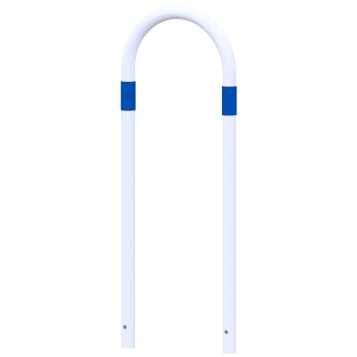 Absperrbügel als E-Ladesäulenschutz, 460 mm, weiß, 1200 mm, blau