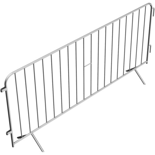 Absperrgitter Typ E aus Stahl, Länge 2480 mm, mit angeschweißten Füßen