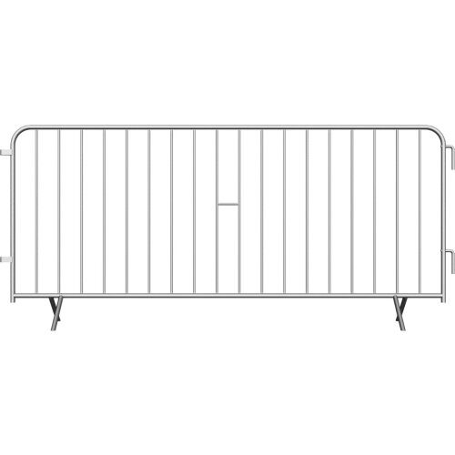 Absperrgitter Typ E aus Stahl, Länge 2480 mm, mit angeschweißten Füßen