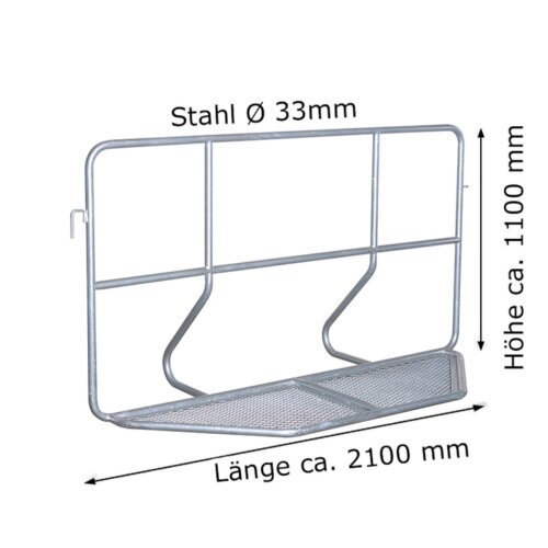 Absperrgitter Police L mit Auftrittplatte, starr